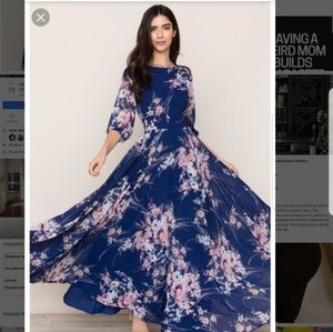 NWT Yumi Kim maxi botanical garden navy